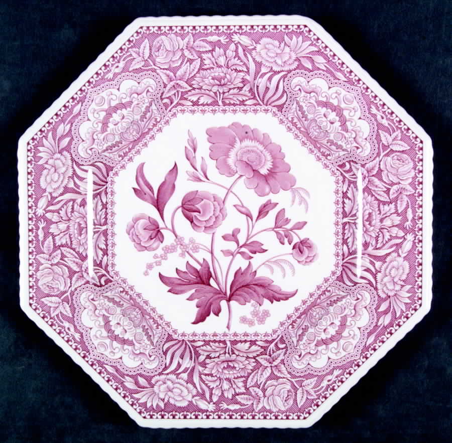 Sutherland Cranberry Octagonal Luncheon Plate by Spode-1