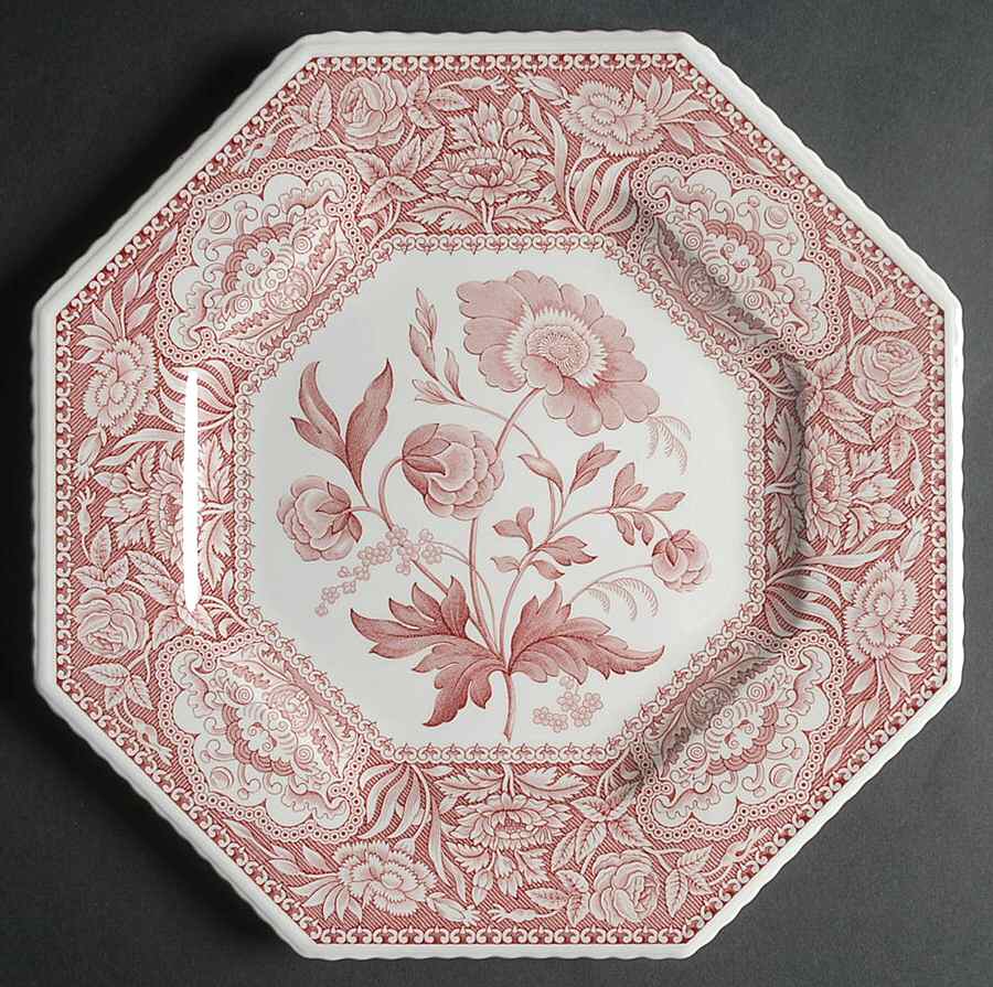 Sutherland Cranberry Octagonal Luncheon Plate by Spode-1