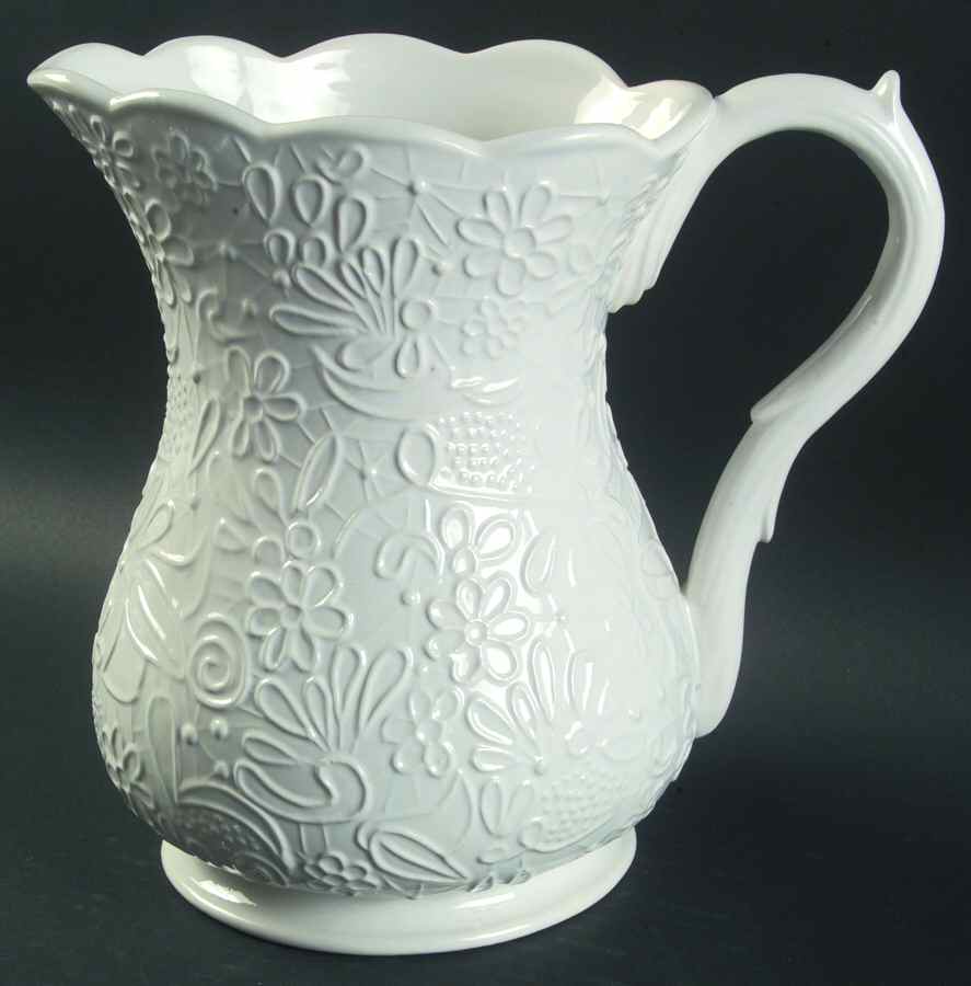 Chantilly White Lace 72 Oz Pitcher by Studio Nova-1
