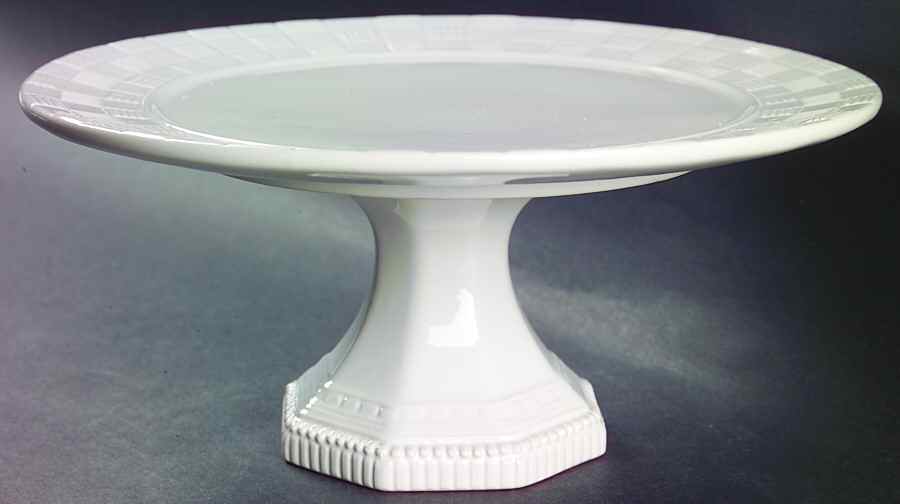 Chantilly White Graphic 9" Diameter Pedestal Cake Stand by Studio Nova-1