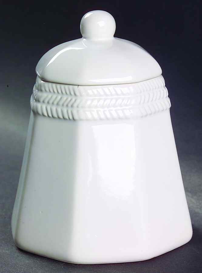 Chantilly White Graphic Sugar Bowl & Lid by Studio Nova-1