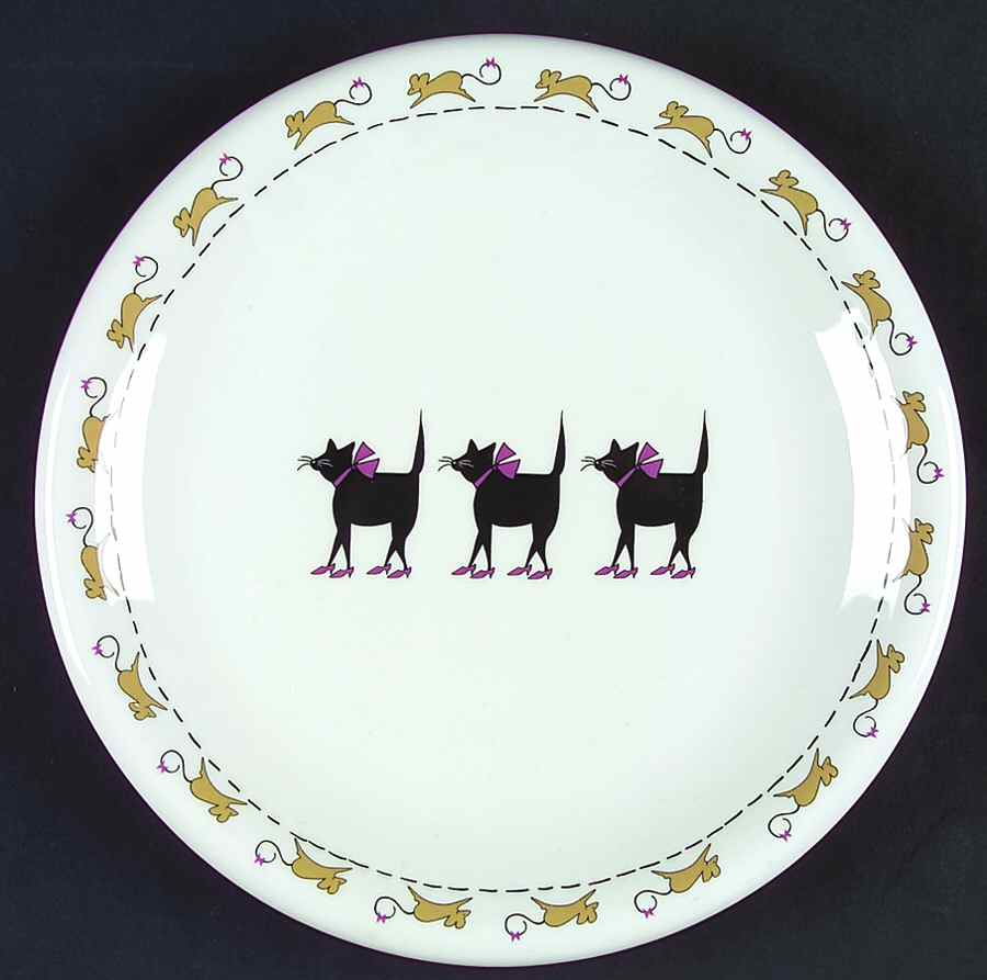 Cat in Heels Salad/Dessert Plate by Studio Nova-1