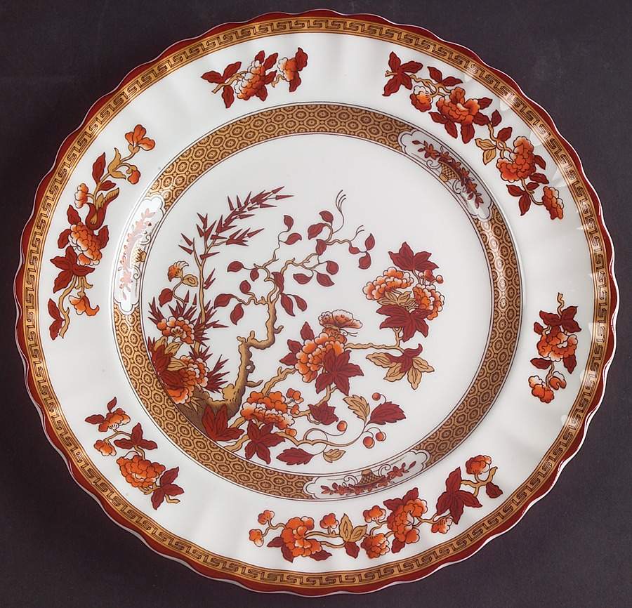 Indian Tree (Orange Rust, Bone, 2004) Salad Plate by Spode-1