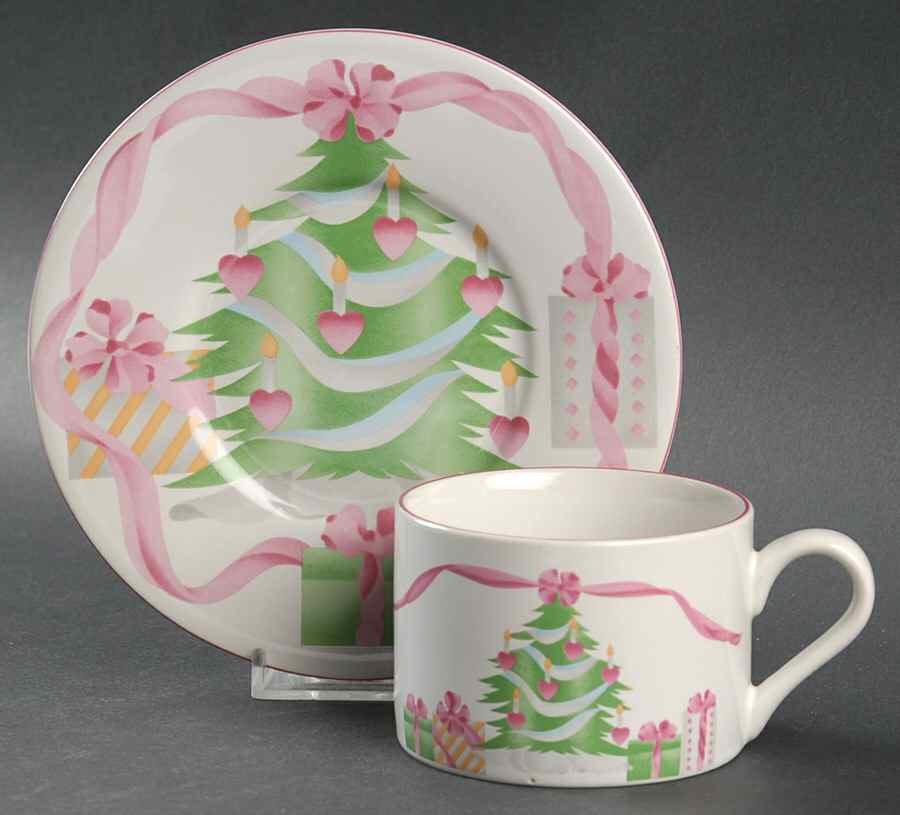 Home for Christmas (China) Flat Cup & Saucer Set by Sango-1