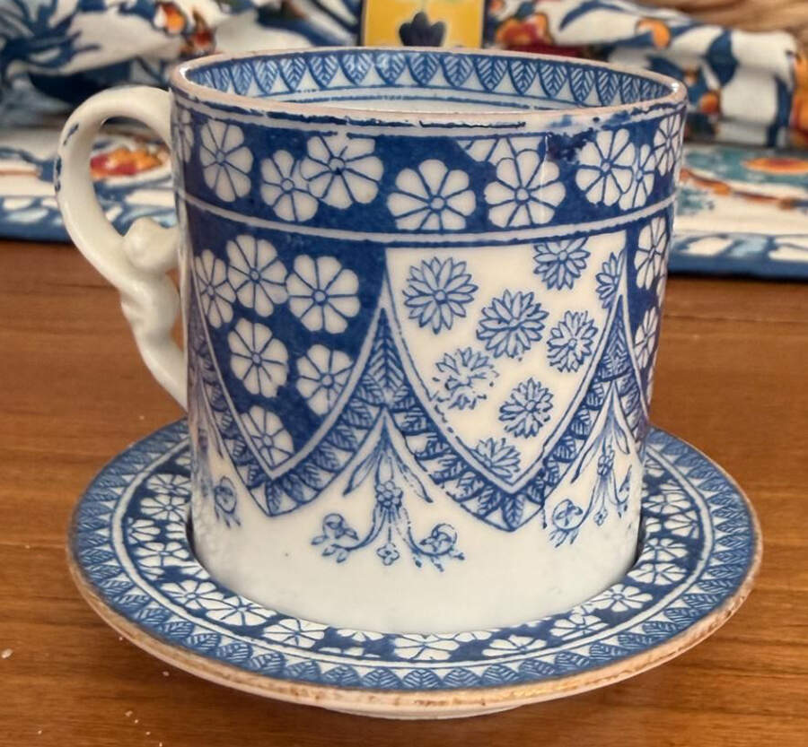 Primrose Cobalt Flat Demitasse Cup & Saucer Set by Spode-1