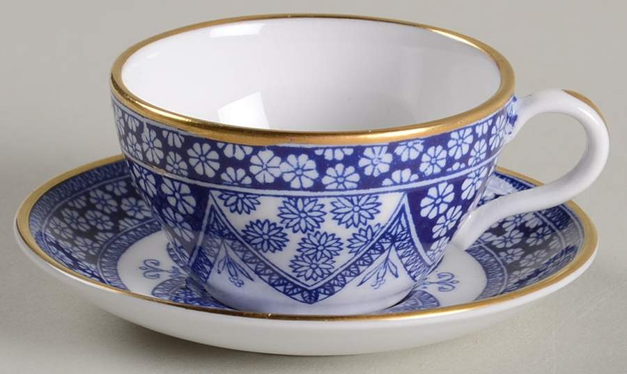 Primrose Cobalt Miniature Cup and Saucer Set by Spode-1