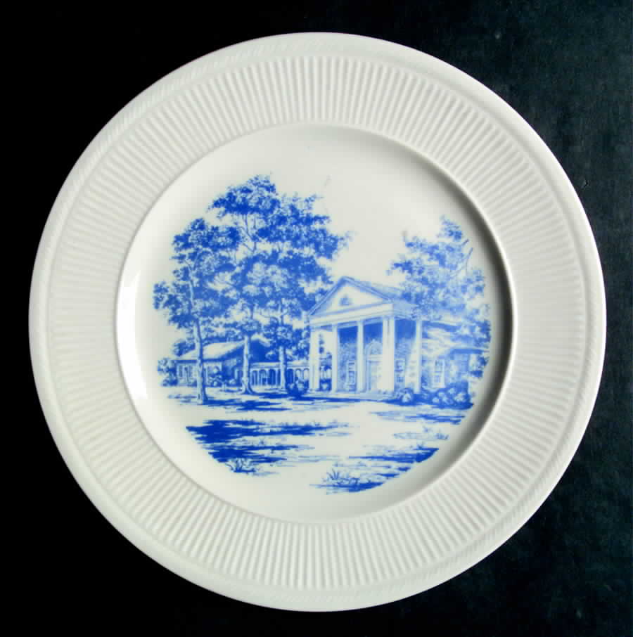Springfield Friends Memorial Church Blue Dinner Plate by Shenango-1