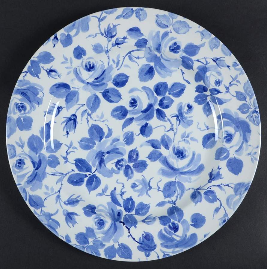 SP374 Blue 12" Chop Plate (Round Platter) by Spode-1