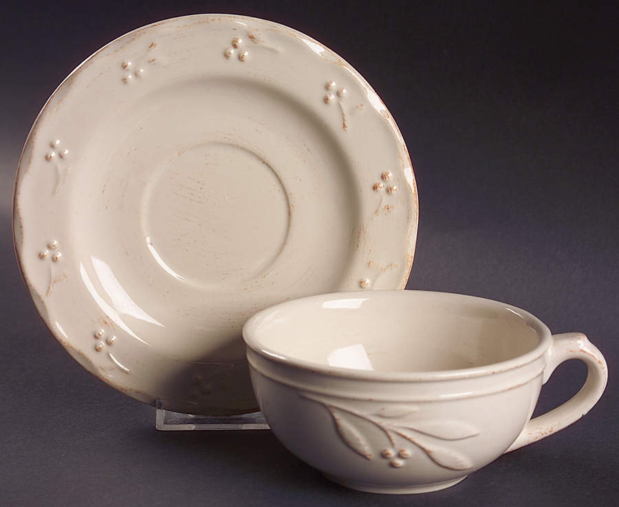 Bella Ivory Flat Cup & Saucer Set by Signature-1