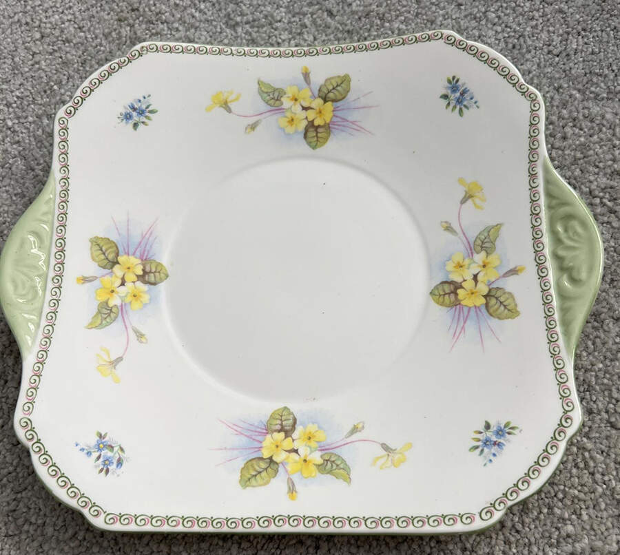 13514 Square Handled Cake Plate by Shelley-1