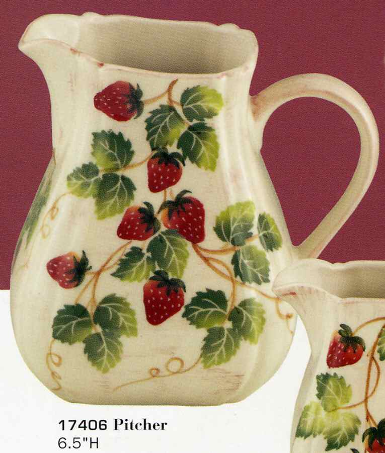 Strawberries (Scalloped) Pitcher by Sadek-1