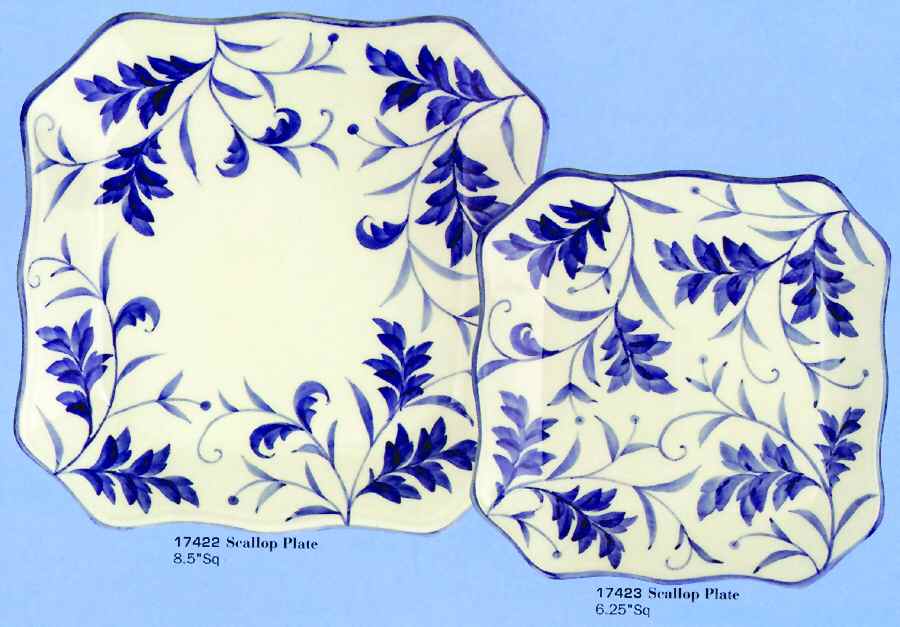 Blue Leaf Bread & Butter Plate by Sadek-1