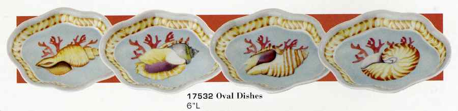 Collecting Sea Shells Small Oval Fluted Dish by Sadek-1