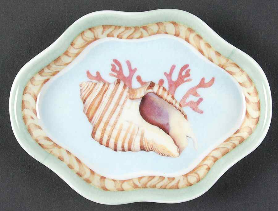 Collecting Sea Shells 6" Oval Fluted Dish by Sadek-1