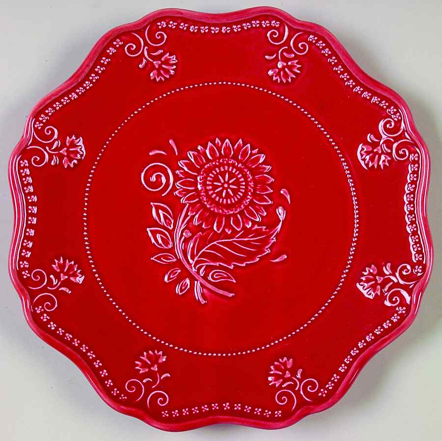 Sunflower Red Salad/Dessert Plate by Sadek-1