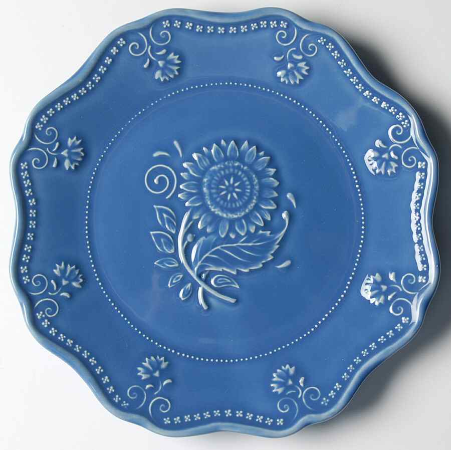 Sunflower Blue Salad/Dessert Plate by Sadek-1