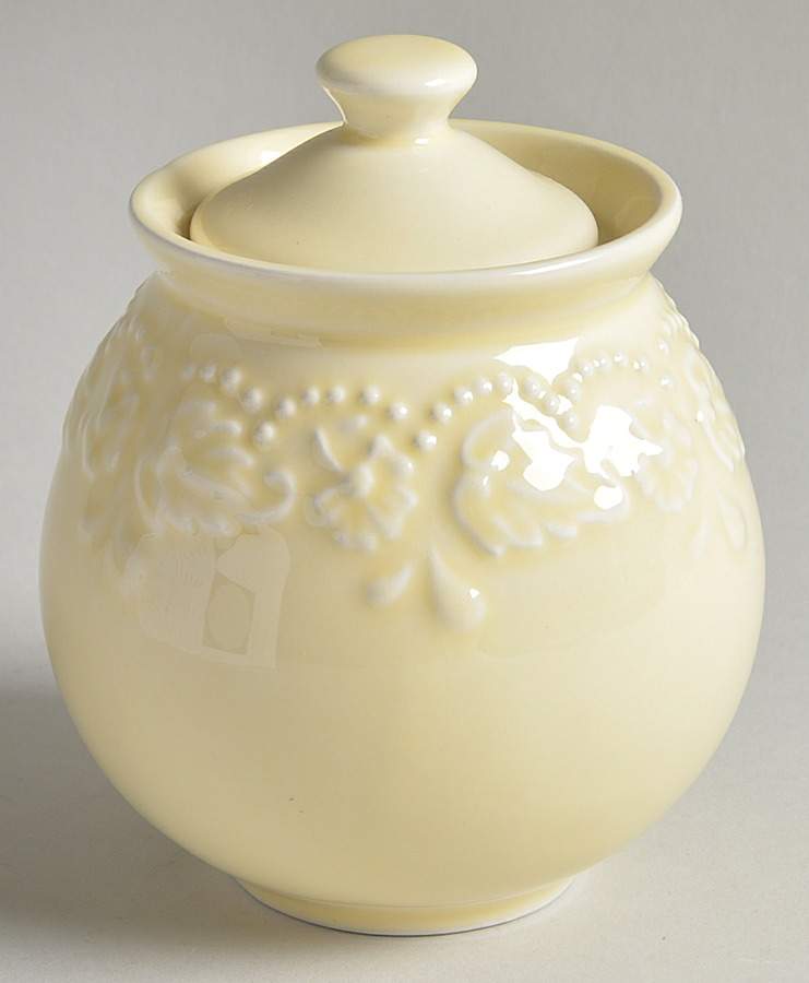 Sunflower Yellow Sugar Bowl & Lid by Sadek-1