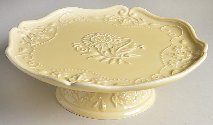 Sunflower Yellow 11" Diameter Pedestal Cake Stand by Sadek-1