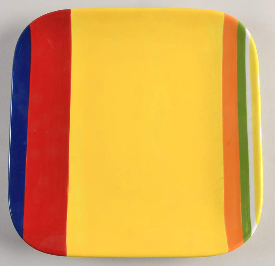 Colorfest III Yellow Square Salad Plate by Sonoma Home-1