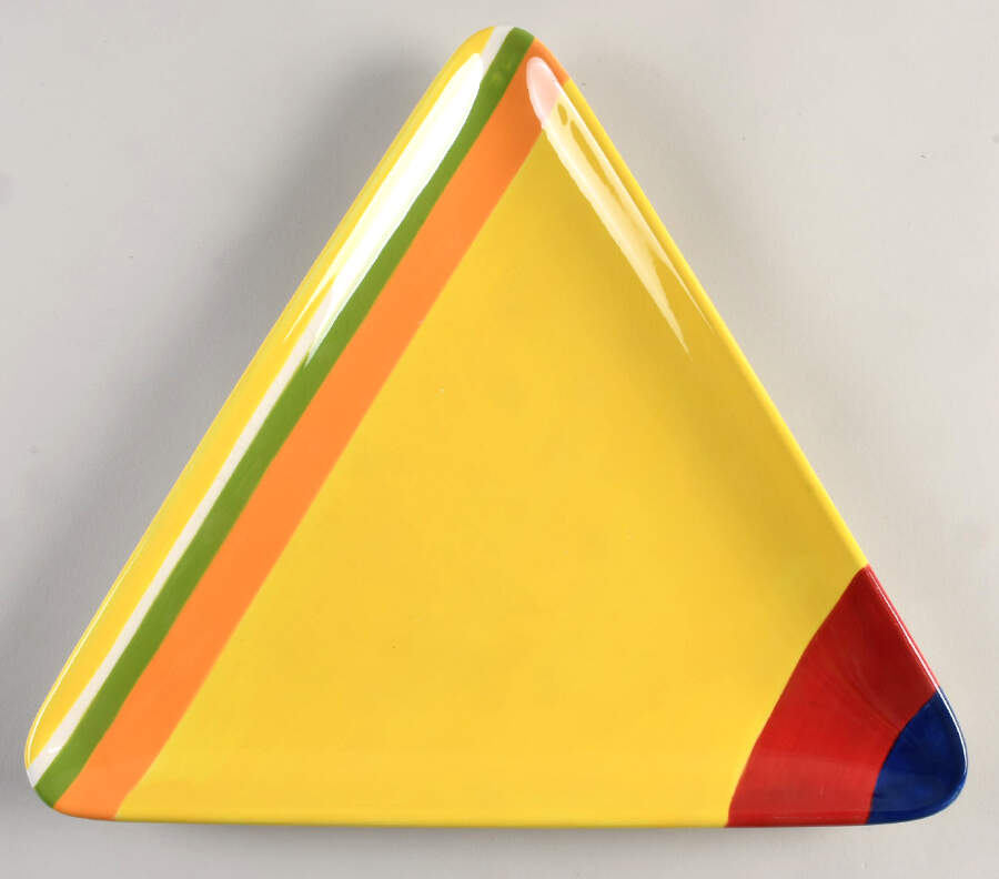 Colorfest III Yellow Triangular Dinner Plate by Sonoma Home-1