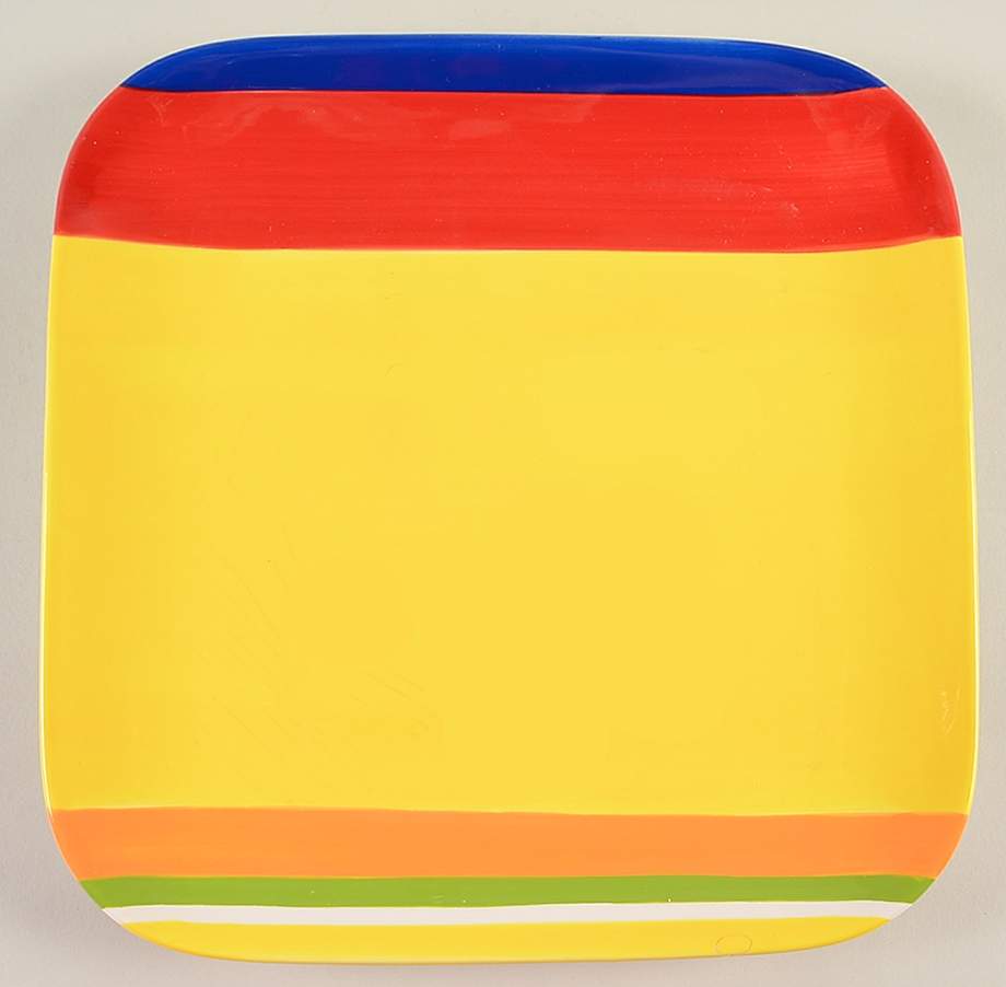 Colorfest III Yellow Square Dinner Plate by Sonoma Home-1