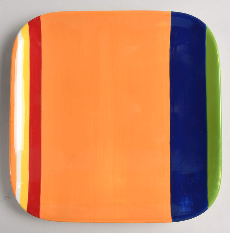 Colorfest III Orange Square Salad Plate by Sonoma Home-1