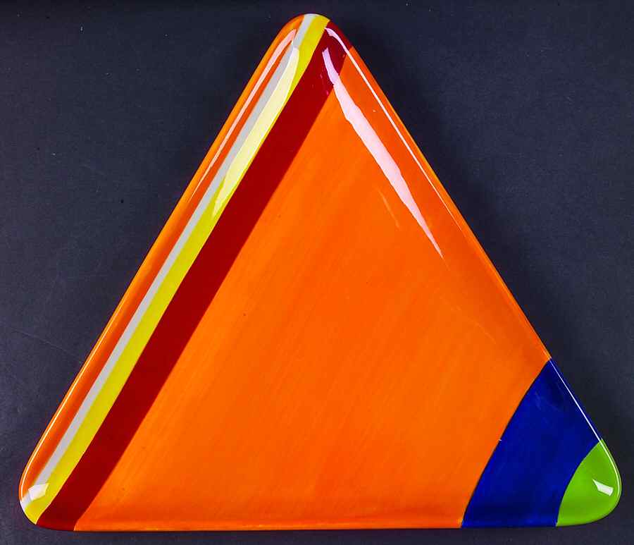 Colorfest III Orange Triangular Dinner Plate by Sonoma Home-1
