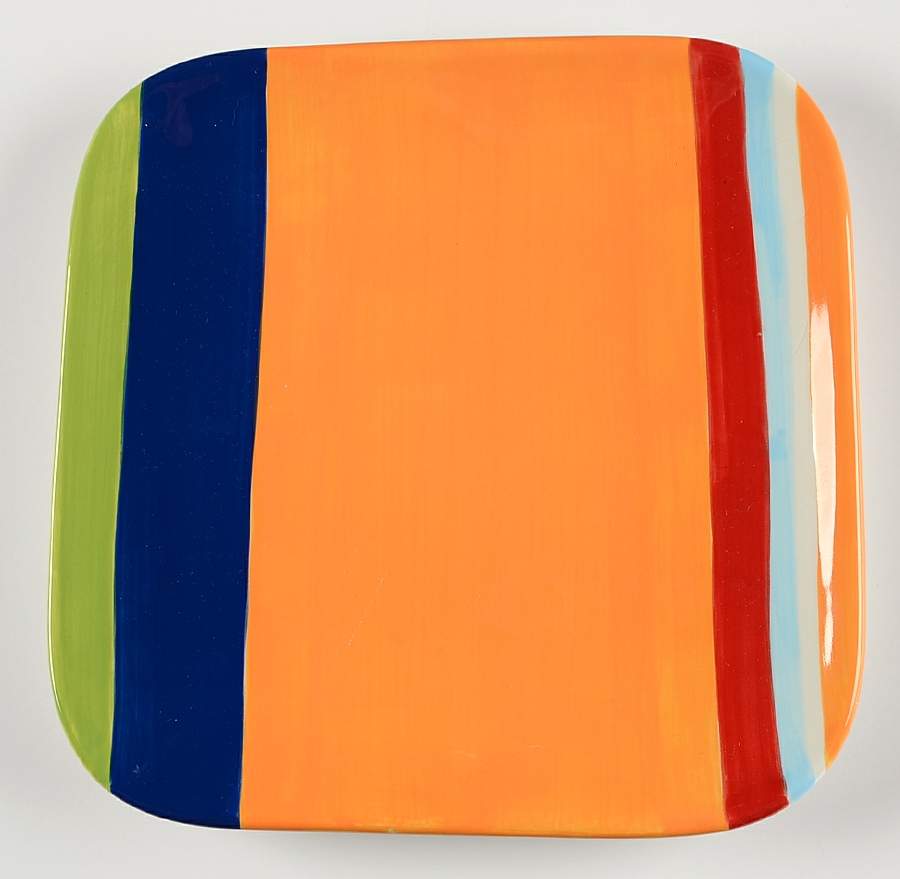 Colorfest III Orange Square Salad Plate by Sonoma Home-1