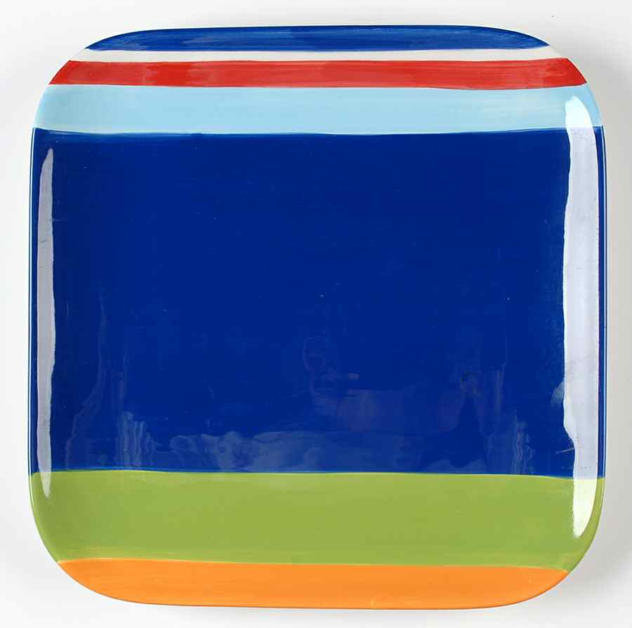Colorfest III Blue Square Dinner Plate by Sonoma Home-1