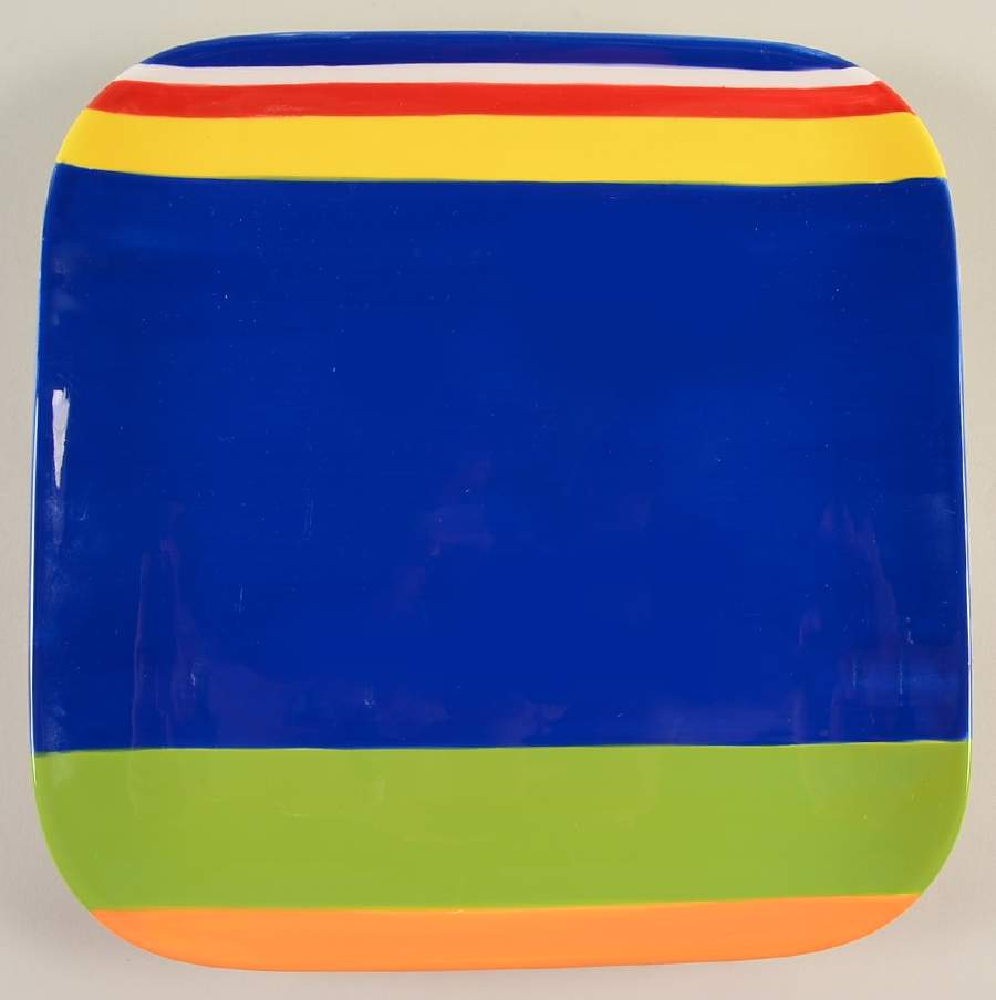 Colorfest III Blue Square Dinner Plate by Sonoma Home-1
