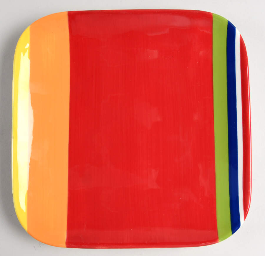 Colorfest III Red Square Salad Plate by Sonoma Home-1