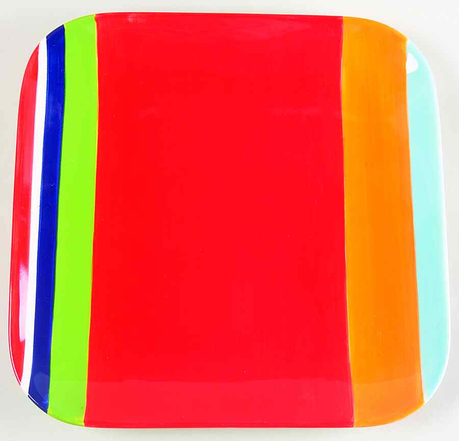 Colorfest III Red Square Dinner Plate by Sonoma Home-1