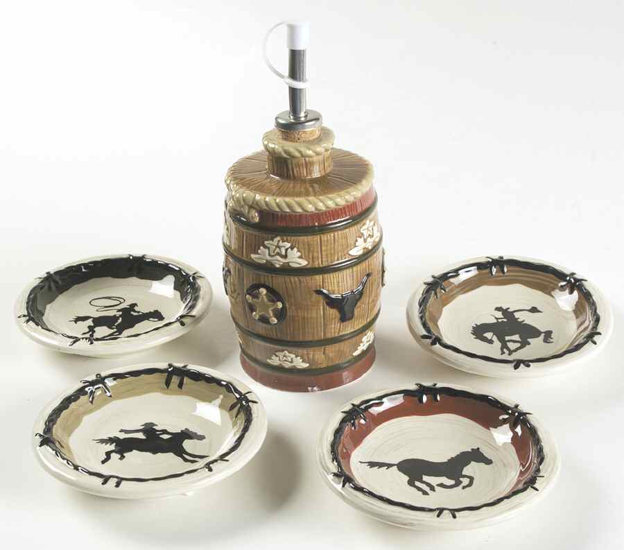 Happy Trails Oil Jar Drizzler with 4 Motif Dipping Dish by Sonoma Home-1