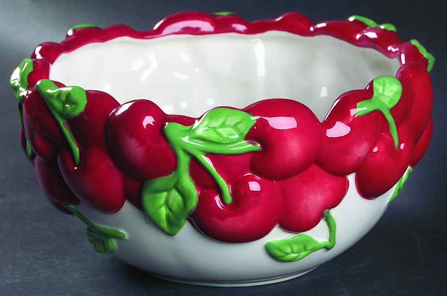 Cherries Jubilee Sculpted Serving Bowl by Sonoma Home-1