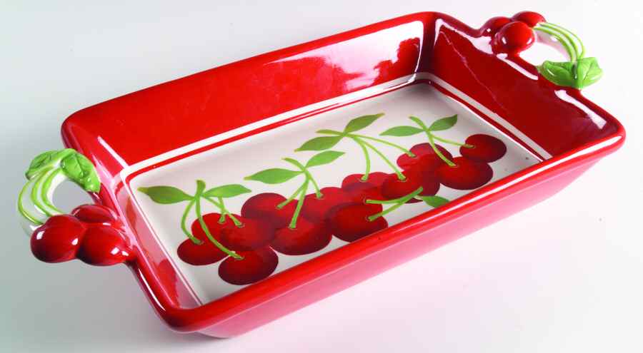 Cherries Jubilee 17" Rectangular Baker by Sonoma Home-1