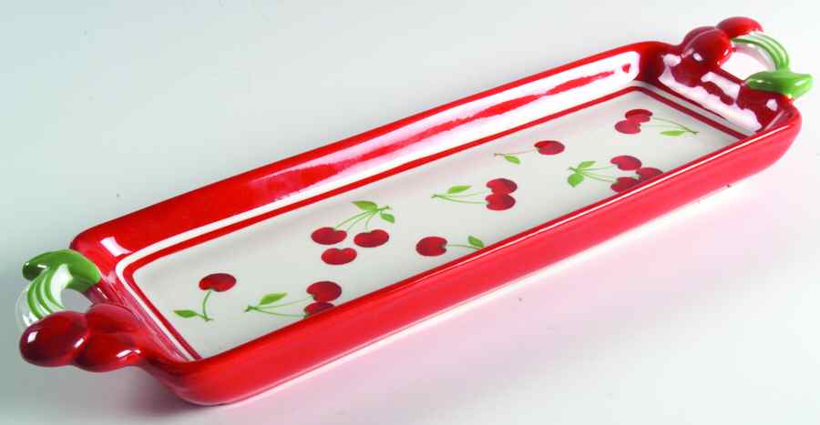 Cherries Jubilee Rectangular Tray by Sonoma Home-1