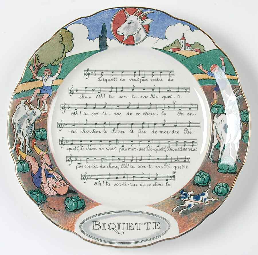 Chansons Et Rondes de France Salad Plate by Sarreguemines-1