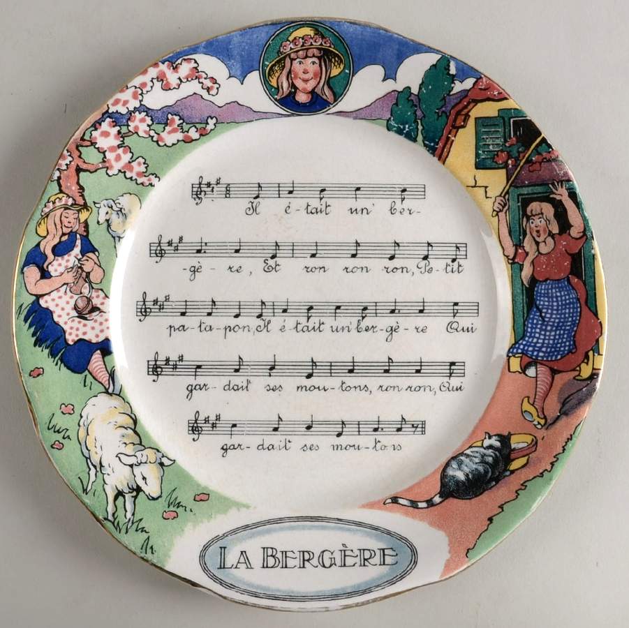 Chansons Et Rondes de France Salad Plate by Sarreguemines-1