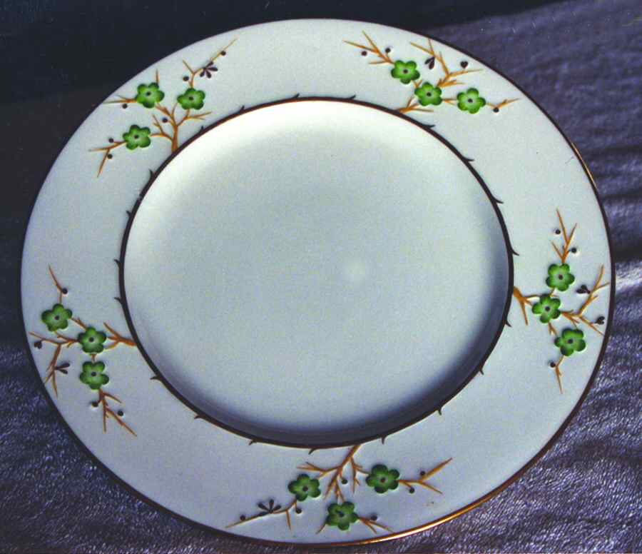 Geisha Green (White Rim) Dinner Plate by Spode-1