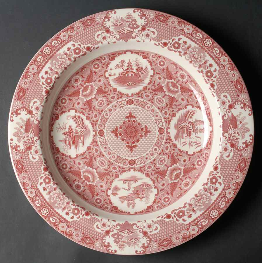 Signature Collection Cranberry 15" Elizabethan Dish by Spode-1