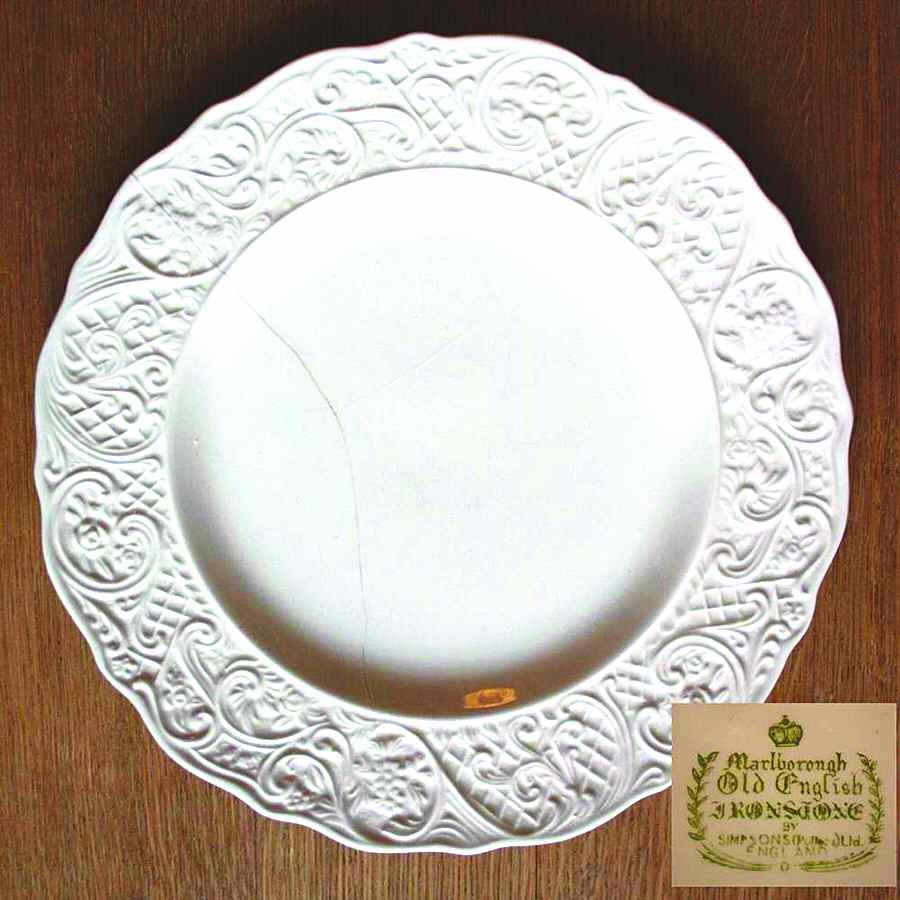 Marlborough (Embossed Wicker Floral Rim) Luncheon Plate by Simpsons-1