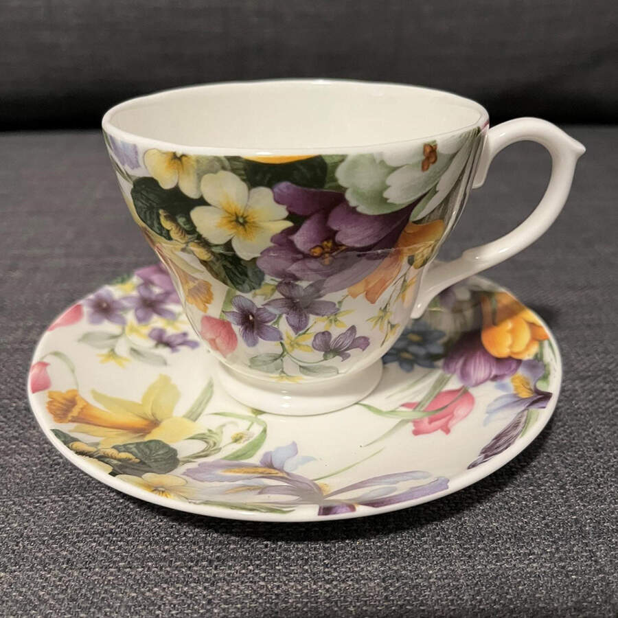 Duchess Footed Cup & Saucer Set by Sadler-1