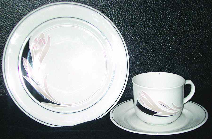 Vienna Black & Beige Flat Cup & Saucer Set by Scherzer-1