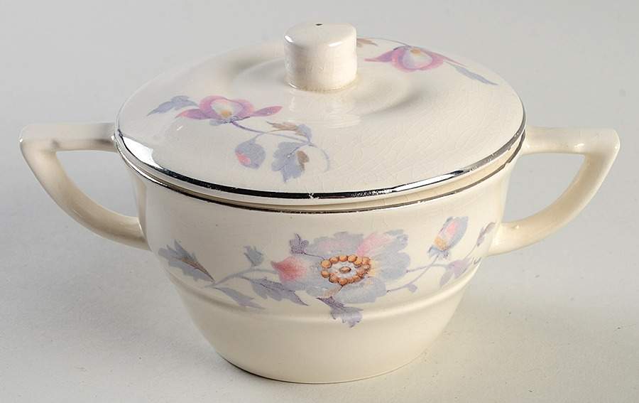 Platinum Gold Sugar Bowl & Lid by Salem-1