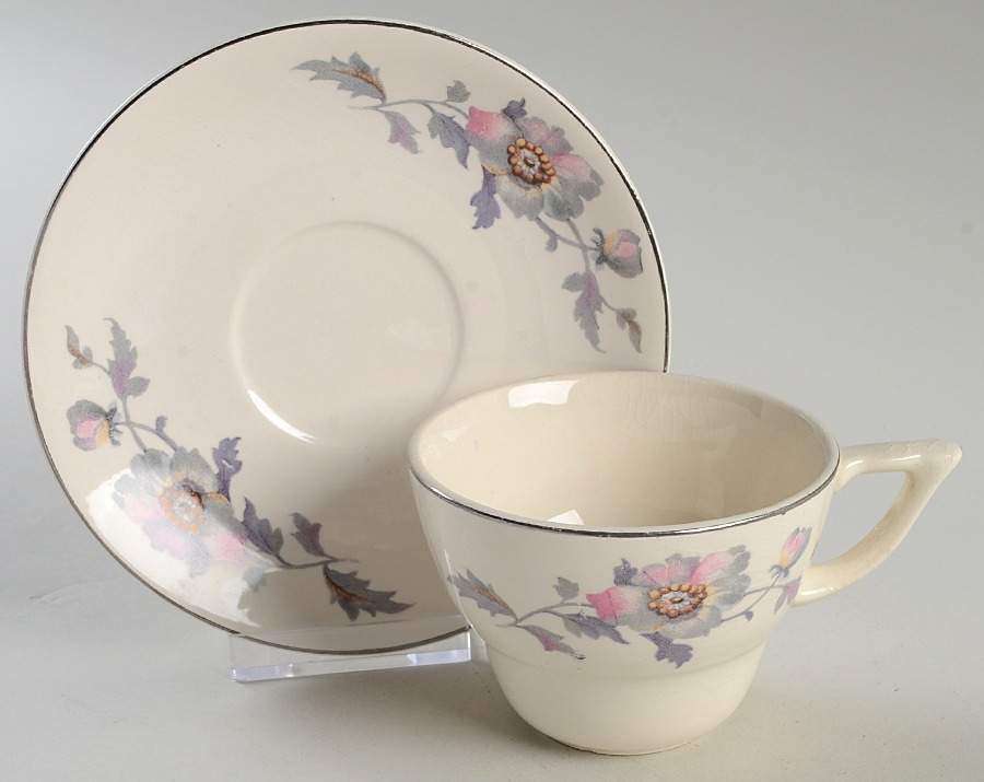 Platinum Gold Flat Cup & Saucer Set by Salem-1