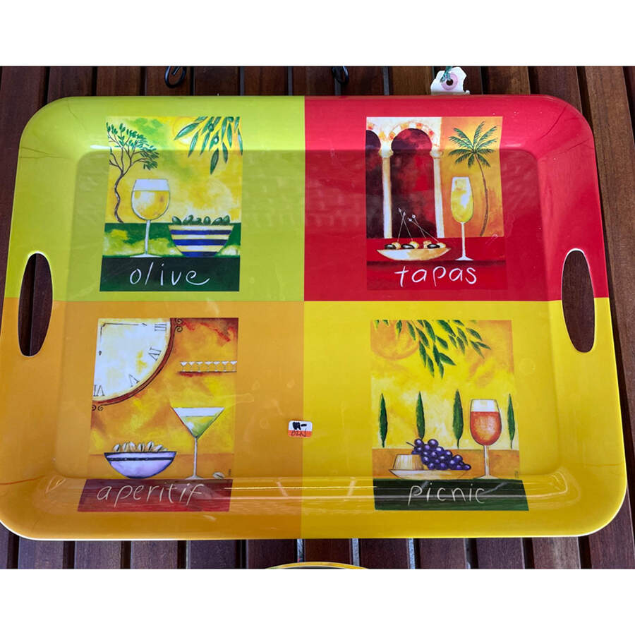 Tapas Green Handled Melamine Tray by Sakura-1