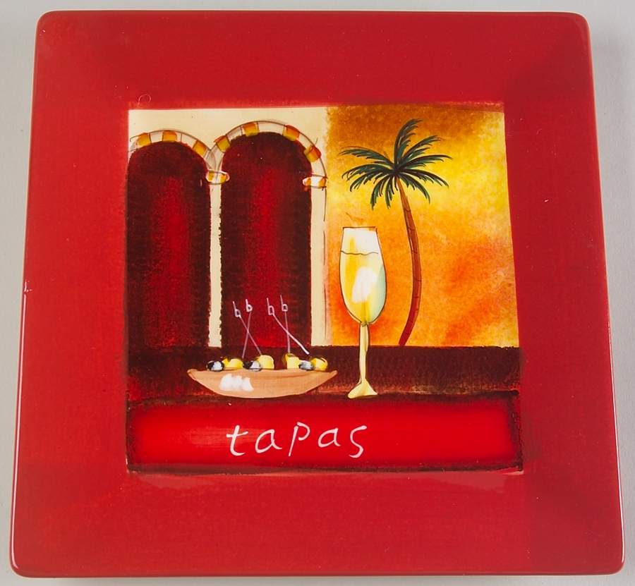 Tapas Red Square Salad Plate by Sakura-1