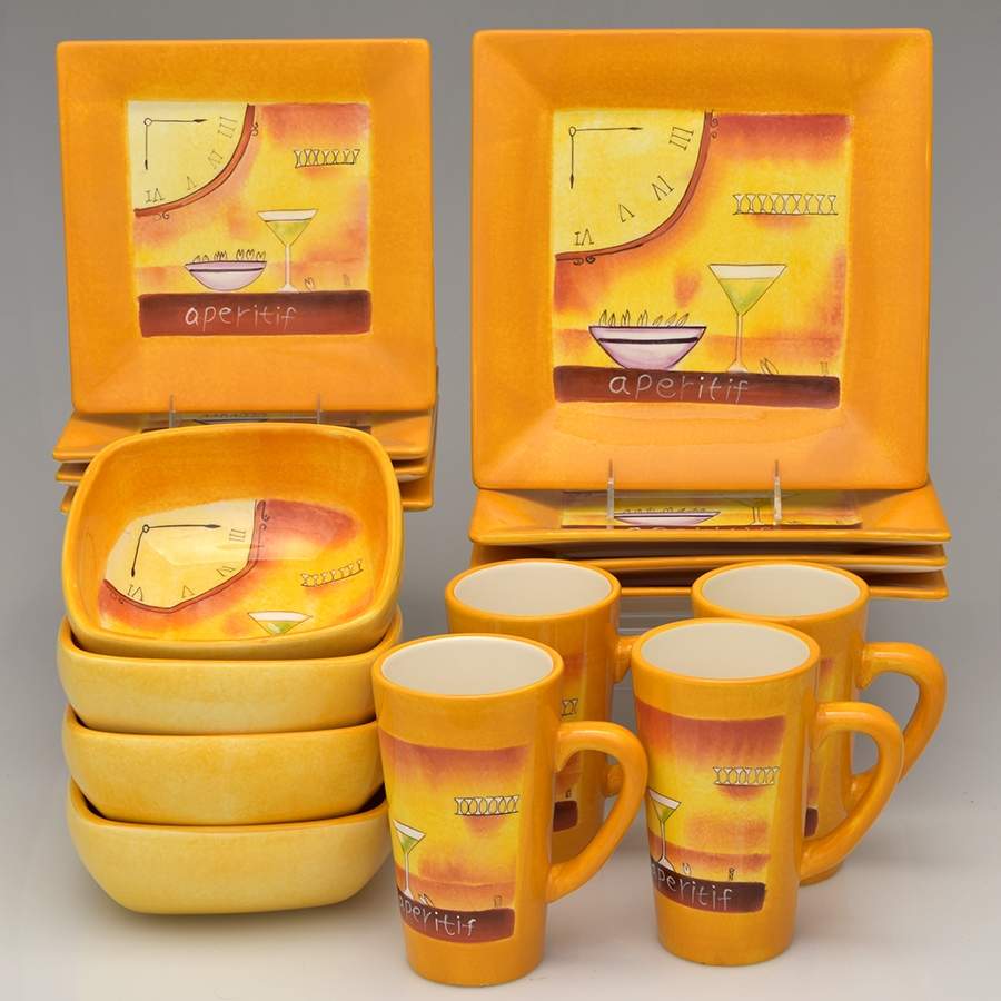 Tapas Orange 16 Piece Set by Sakura-1