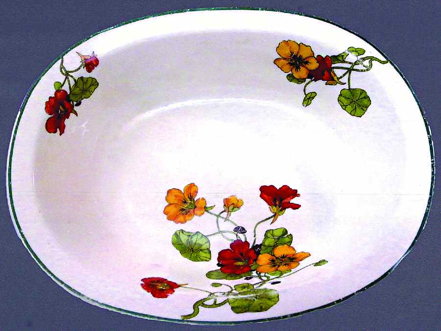 Nasturtium 9" Oval Vegetable Bowl by Smith Phillips-1