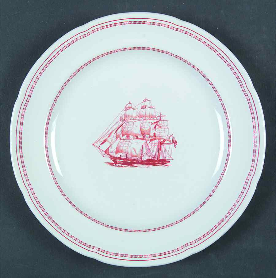 Trade Winds Red (No Gold Trim) Salad Plate by Spode-1
